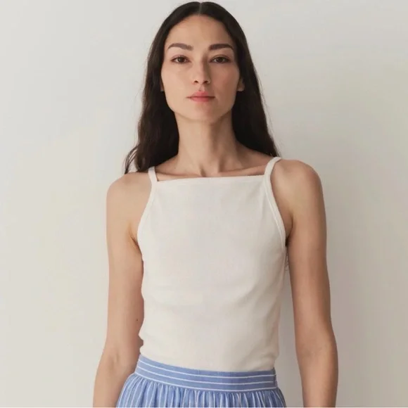 NWT DÔEN “Angie” Square Neck Tank in Salt / M - Picture 1 of 7